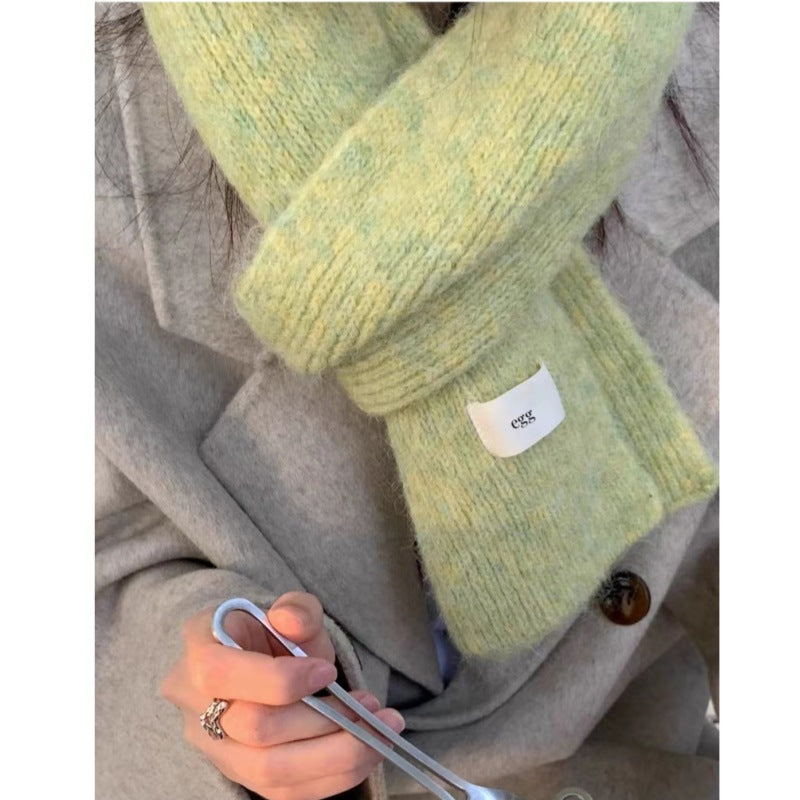 Blue Cozy Knit Scarf - Soft Wool-Blend Winter Neck Wrap, Warm and Stylish V888-ELOSUNG25468