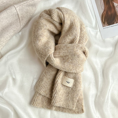 Beige Cozy Knit Scarf - Soft Wool-Blend Winter Neck Wrap, Warm and Stylish V888-ELOSUNG25470