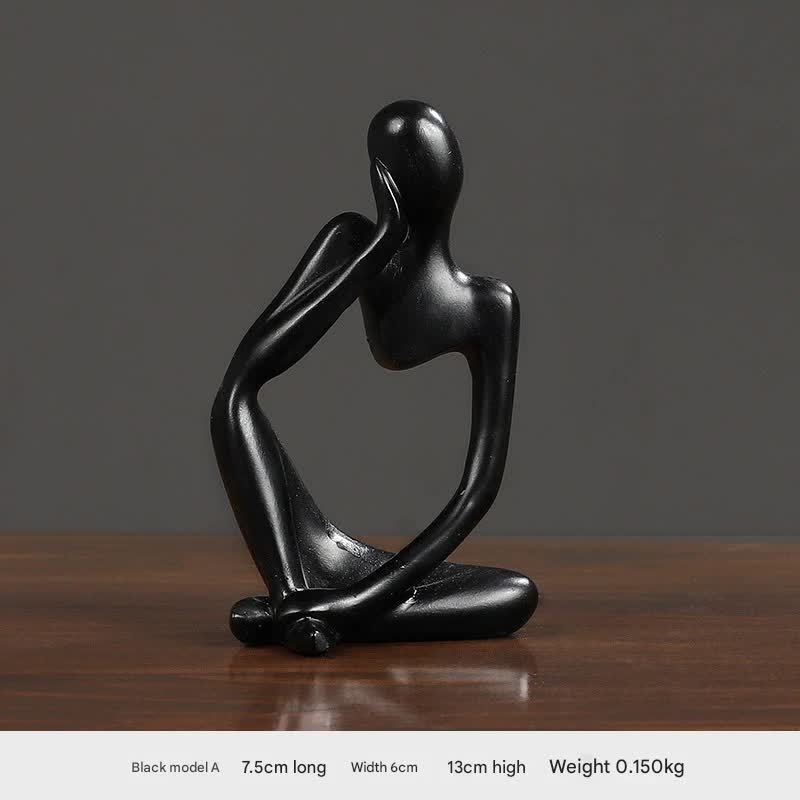 Nordic Abstract Resin Figurine - Modern Minimalist Home Decor Sculpture(Black) V888-ELOSUNG25482