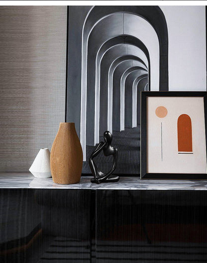 Nordic Abstract Resin Figurine - Modern Minimalist Home Decor Sculpture(Black) V888-ELOSUNG25482