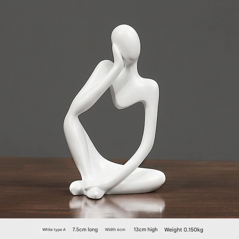 Nordic Abstract Resin Figurine - Modern Minimalist Home Decor Sculpture(White) V888-ELOSUNG25484