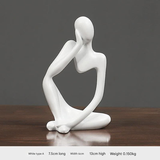 Nordic Abstract Resin Figurine - Modern Minimalist Home Decor Sculpture(White) V888-ELOSUNG25484