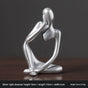 Nordic Abstract Resin Figurine - Modern Minimalist Home Decor Sculpture(Silver) V888-ELOSUNG25485