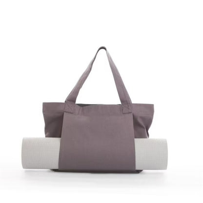 Yoga Mat Tote Bag - Durable Canvas Shoulder Bag for Outdoor Workouts & Travel(Grey) V888-ELOSUNG25486