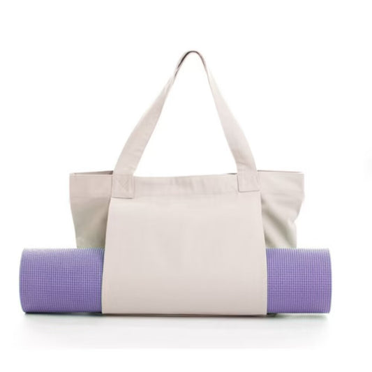 Yoga Mat Tote Bag - Durable Canvas Shoulder Bag for Outdoor Workouts & Travel(Khaki) V888-ELOSUNG25487