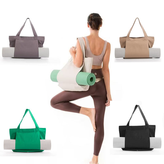 Yoga Mat Tote Bag - Durable Canvas Shoulder Bag for Outdoor Workouts & Travel(Green) V888-ELOSUNG25489