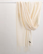 2pc Luxe Soft Imitation Cashmere Scarf - Warm Solid Tone Shawl with Elegant Fringe(Light white) V888-ELOSUNG25492