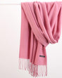 2pc Luxe Soft Imitation Cashmere Scarf - Warm Solid Tone Shawl with Elegant Fringe(Red Bean Paste Powder) V888-ELOSUNG25496
