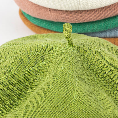 Brown Linen Knit Beret - Classic Soft and Stylish Headwear V888-ELOSUNG25511