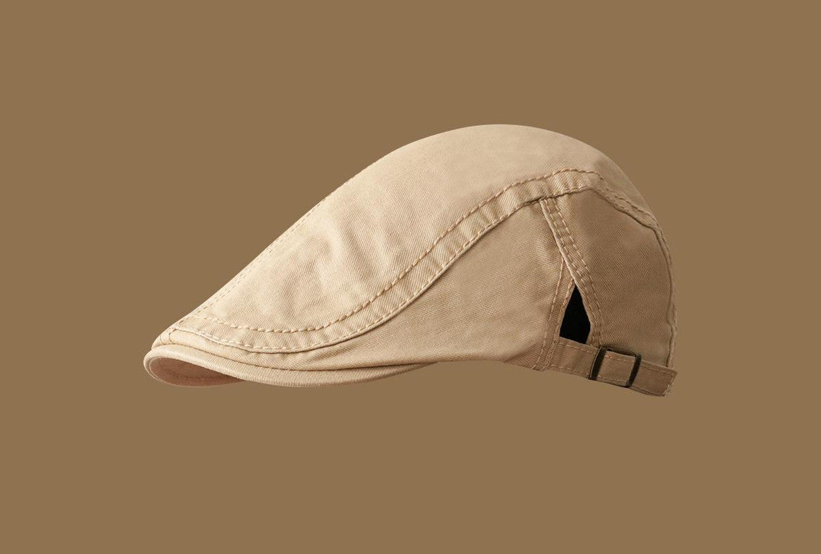Retro Newsboy Cap - Unisex Vintage Flat Beret with Visor(Apricot ) V888-ELOSUNG25516