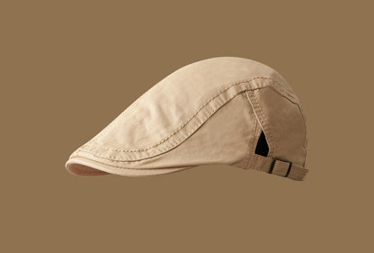 Retro Newsboy Cap - Unisex Vintage Flat Beret with Visor(Apricot ) V888-ELOSUNG25516