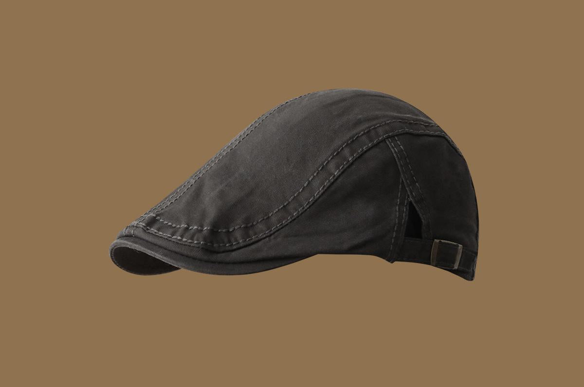 Retro Newsboy Cap - Unisex Vintage Flat Beret with Visor(Gray) V888-ELOSUNG25519
