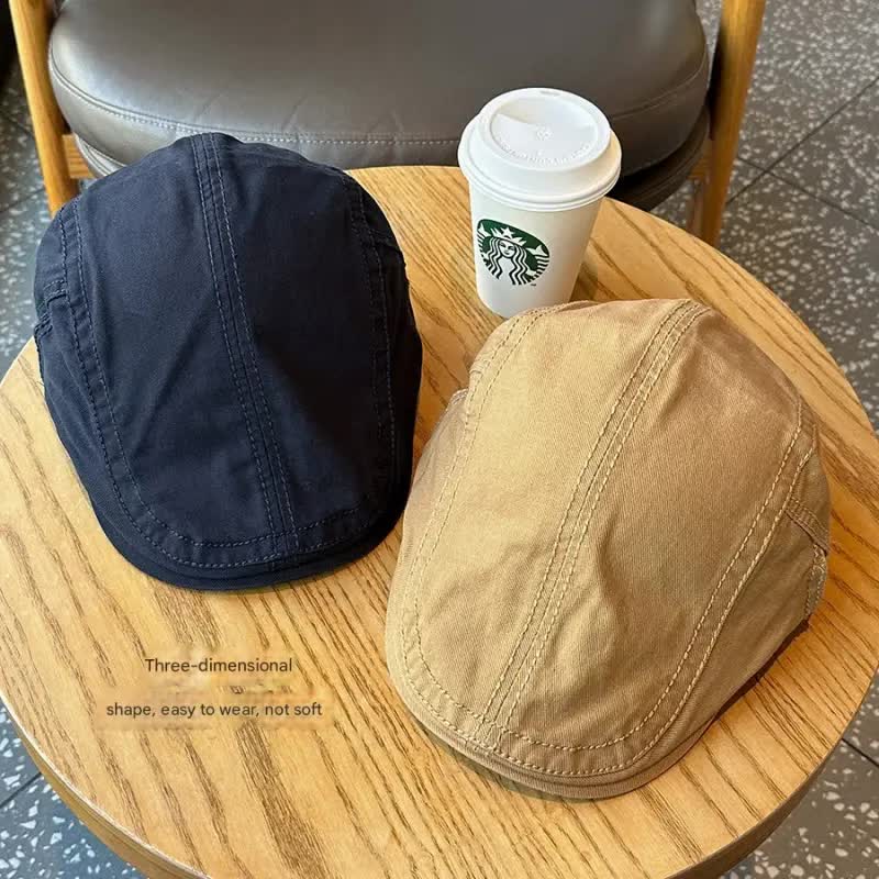Retro Newsboy Cap - Unisex Vintage Flat Beret with Visor(Gray) V888-ELOSUNG25519