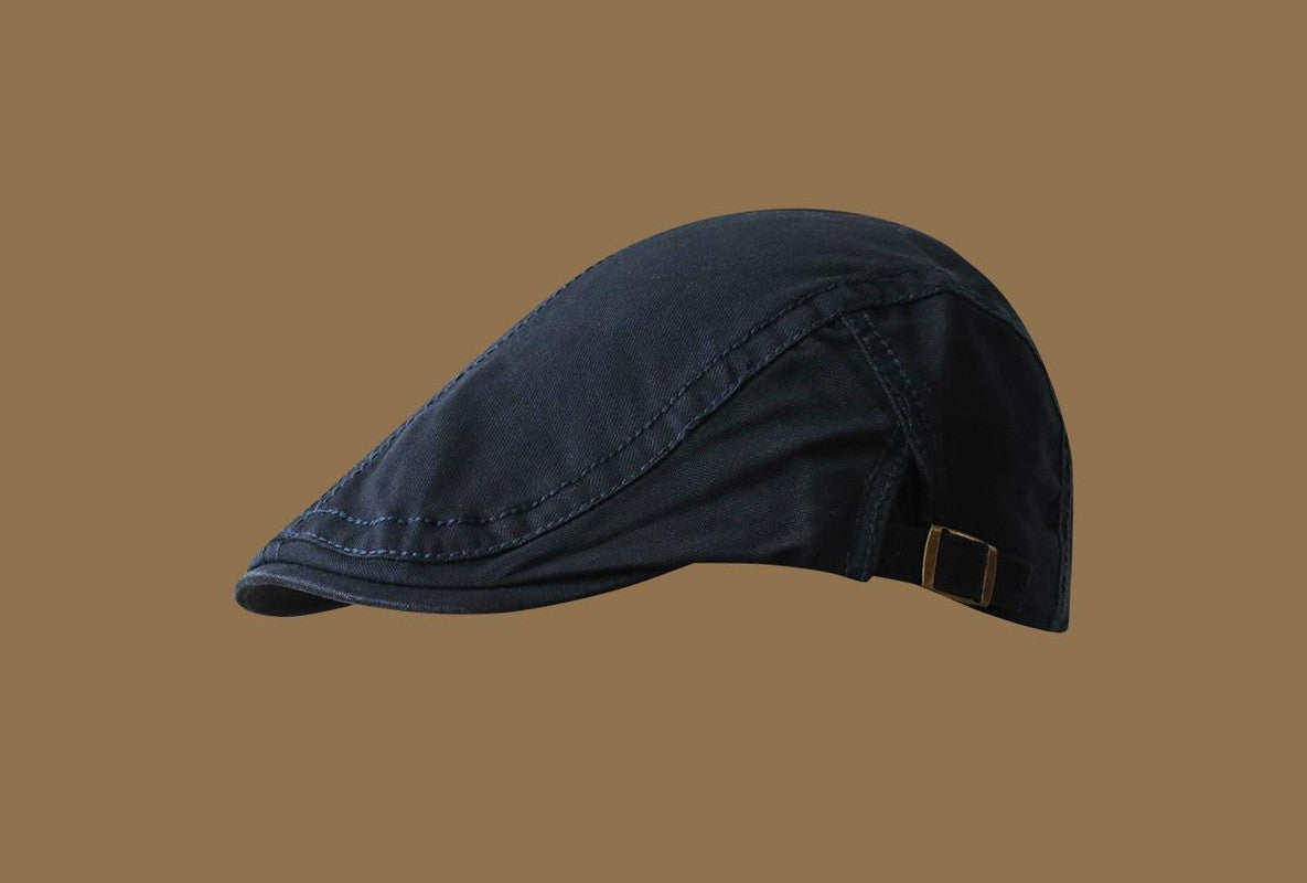 Retro Newsboy Cap - Unisex Vintage Flat Beret with Visor(Navy) V888-ELOSUNG25520