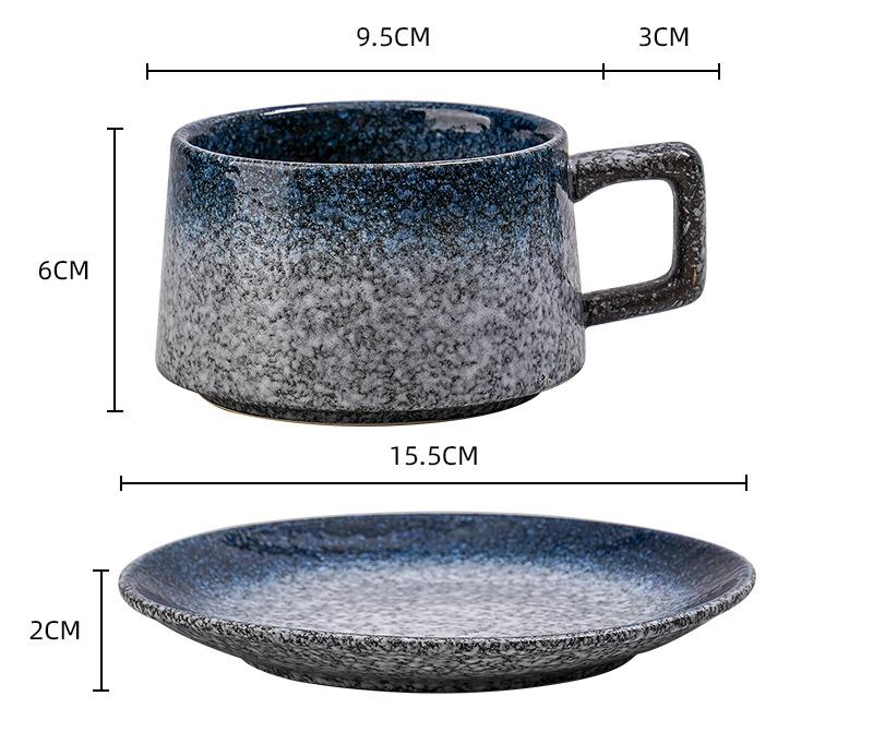 Vintage Ceramic Coffee Cup and Saucer Set - Elegant Afternoon Tea Set(Daisy Blue) V888-ELOSUNG25522