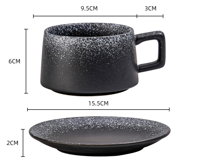 Vintage Ceramic Coffee Cup and Saucer Set - Elegant Afternoon Tea Set(Snow) V888-ELOSUNG25523