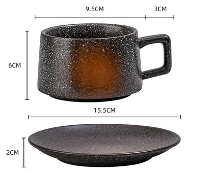 Vintage Ceramic Coffee Cup and Saucer Set - Elegant Afternoon Tea Set(Tea Embroidery) V888-ELOSUNG25524