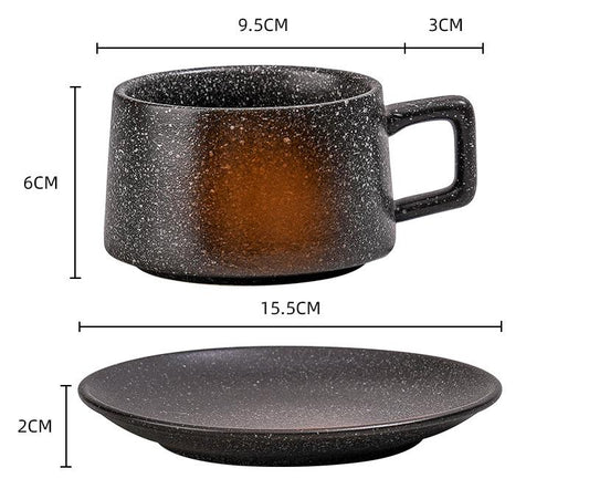Vintage Ceramic Coffee Cup and Saucer Set - Elegant Afternoon Tea Set(Tea Embroidery) V888-ELOSUNG25524