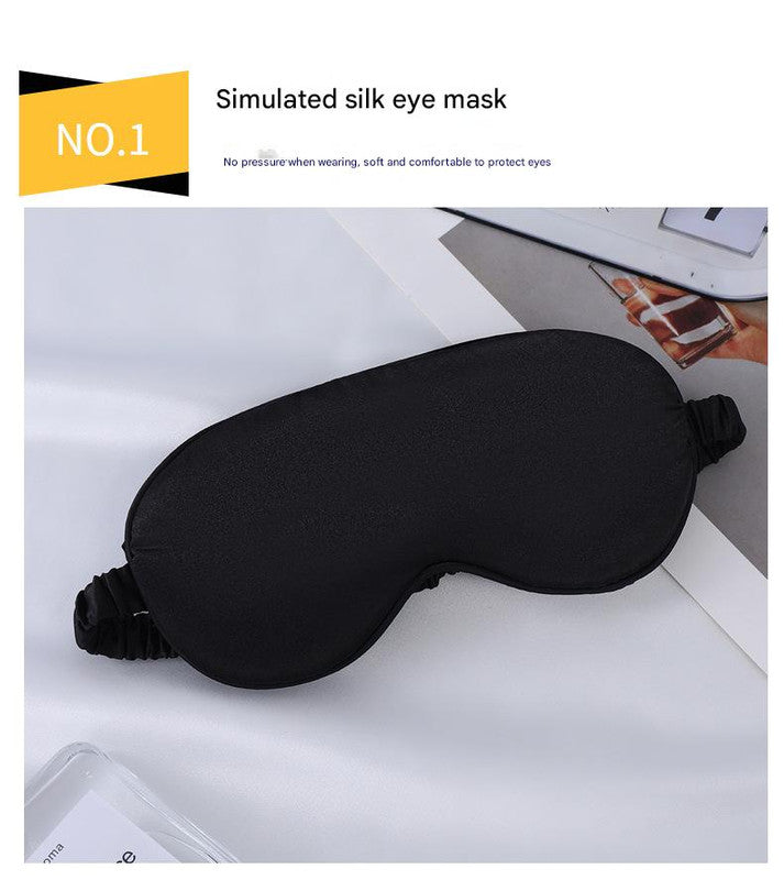 Luxury Satin Sleep Mask Gift Set,4-Piece with Pillowcase and Hair Accessories(Dark green) V888-ELOSUNG25538