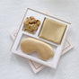 Luxury Satin Sleep Mask Gift Set,4-Piece with Pillowcase and Hair Accessories(Gold) V888-ELOSUNG25542