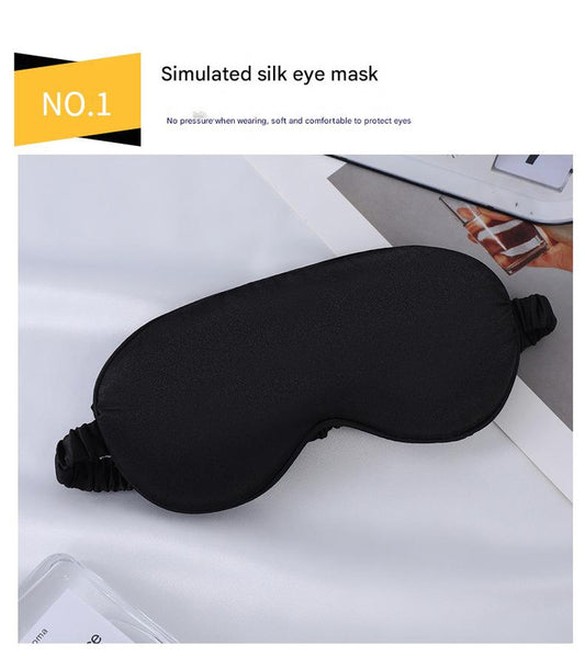 Luxury Satin Sleep Mask Gift Set,4-Piece with Pillowcase and Hair Accessories(White) V888-ELOSUNG25543