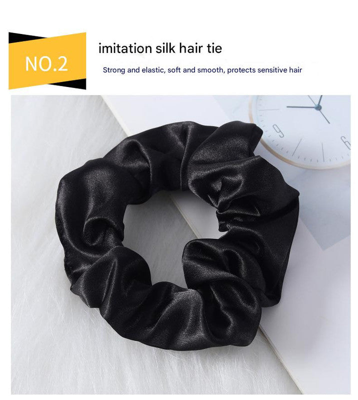 Luxury Satin Sleep Mask Gift Set,4-Piece with Pillowcase and Hair Accessories(White) V888-ELOSUNG25543