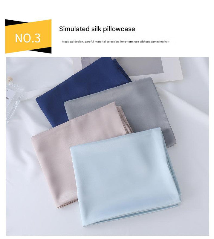 Luxury Satin Sleep Mask Gift Set,4-Piece with Pillowcase and Hair Accessories(White) V888-ELOSUNG25543