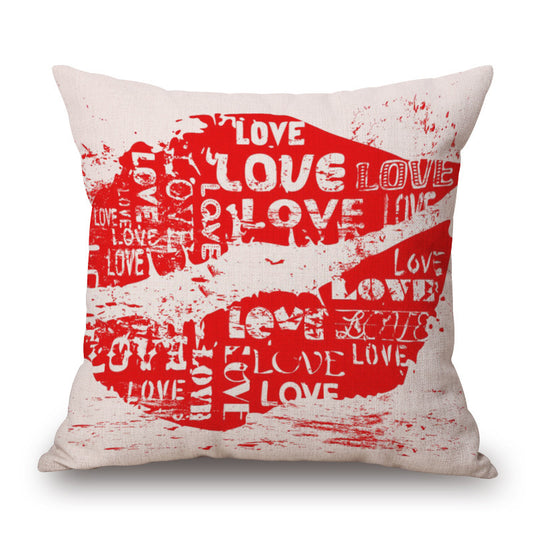 Pop Art Graphic Throw Pillow - Vintage Style Cushion for Home Decor(White-red) V888-ELOSUNG25551