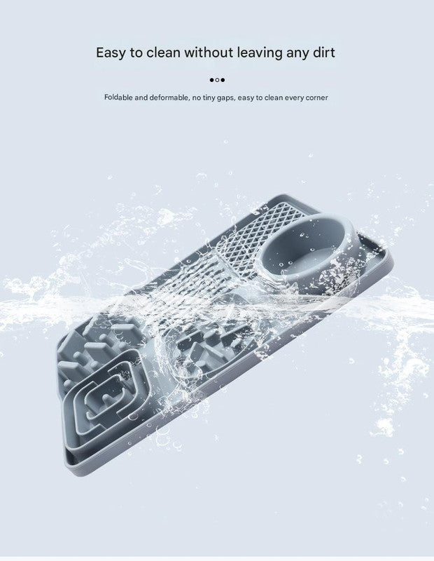 Pet Slow Feeder Lick Mat with Suction Cups - Anti-Anxiety Dog Feeding Mat(Blue) V888-ELOSUNG25564
