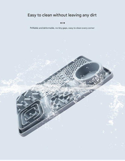 Pet Slow Feeder Lick Mat with Suction Cups - Anti-Anxiety Dog Feeding Mat(Blue) V888-ELOSUNG25564