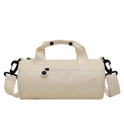 Waterproof Oxford Cylindrical Travel Bag - Large Capacity Handbag with Shoulder Strap(White) V888-ELOSUNG25566
