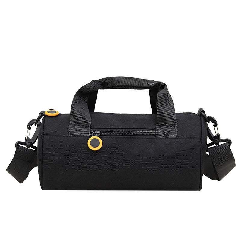 Waterproof Oxford Cylindrical Travel Bag - Large Capacity Handbag with Shoulder Strap(Black) V888-ELOSUNG25567