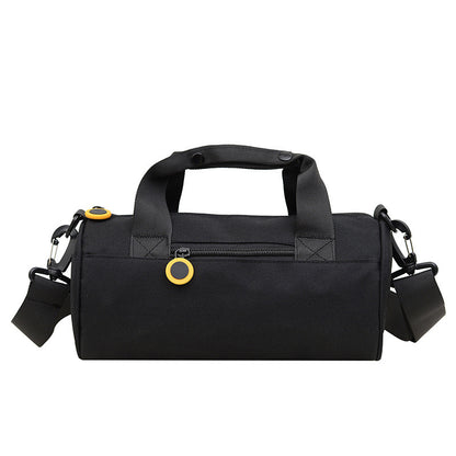 Waterproof Oxford Cylindrical Travel Bag - Large Capacity Handbag with Shoulder Strap(Black) V888-ELOSUNG25567