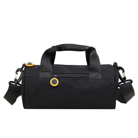 Waterproof Oxford Cylindrical Travel Bag - Large Capacity Handbag with Shoulder Strap(Black) V888-ELOSUNG25567