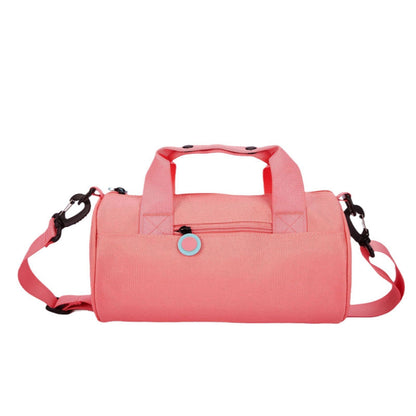 Waterproof Oxford Cylindrical Travel Bag - Large Capacity Handbag with Shoulder Strap(Peach) V888-ELOSUNG25570