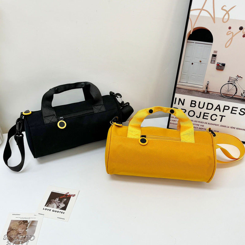 Waterproof Oxford Cylindrical Travel Bag - Large Capacity Handbag with Shoulder Strap(Light Purple) V888-ELOSUNG25571