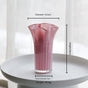 Nordic-Style Glass Vase - Elegant Fluted Flower Vase for Home Decor(Pink) V888-ELOSUNG25574
