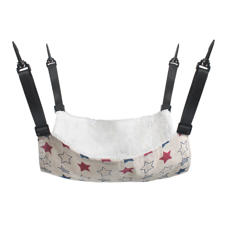 Cat Cage Hammock - Adjustable Double-Sided Pet Swing Bed with Hooks(Red Star) V888-ELOSUNG25586