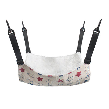 Cat Cage Hammock - Adjustable Double-Sided Pet Swing Bed with Hooks(Red Star) V888-ELOSUNG25586