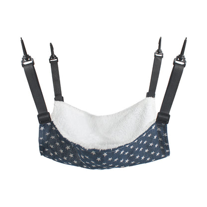 Cat Cage Hammock - Adjustable Double-Sided Pet Swing Bed with Hooks(Blue star) V888-ELOSUNG25587