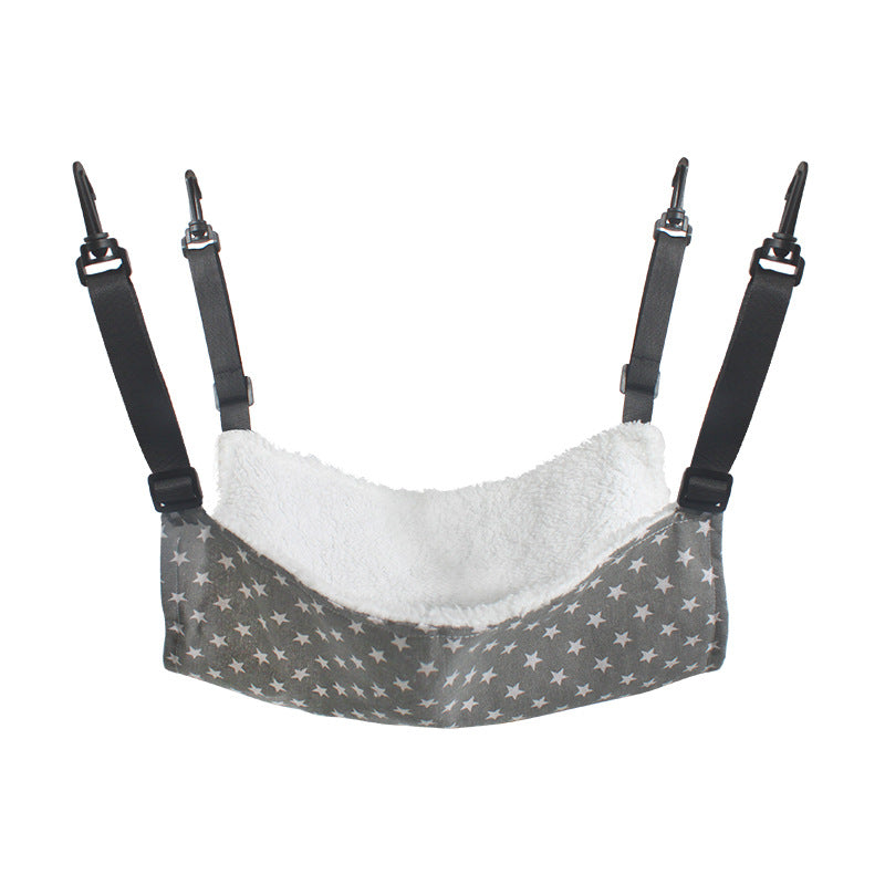 Cat Cage Hammock - Adjustable Double-Sided Pet Swing Bed with Hooks(Gray star) V888-ELOSUNG25588