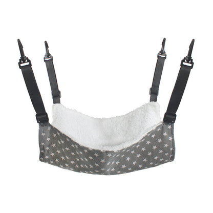 Cat Cage Hammock - Adjustable Double-Sided Pet Swing Bed with Hooks(Gray star) V888-ELOSUNG25588
