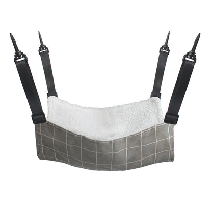Cat Cage Hammock - Adjustable Double-Sided Pet Swing Bed with Hooks(Gray check) V888-ELOSUNG25590