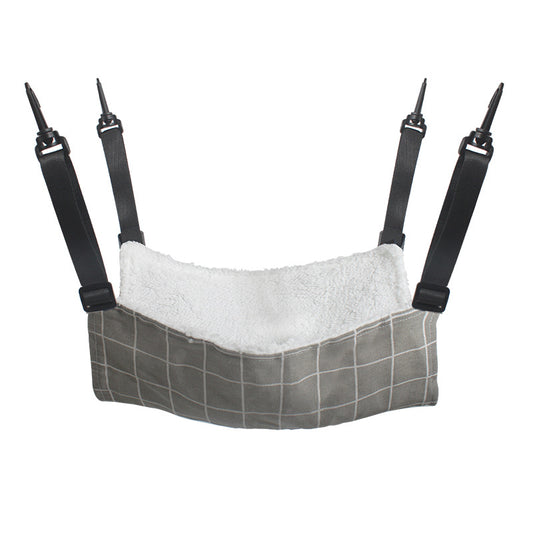 Cat Cage Hammock - Adjustable Double-Sided Pet Swing Bed with Hooks(Gray check) V888-ELOSUNG25590