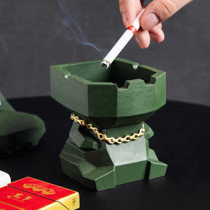 Hippo Ashtray with Lid - Stylish Geometric Decor for Home and Office(Pink) V888-ELOSUNG25593