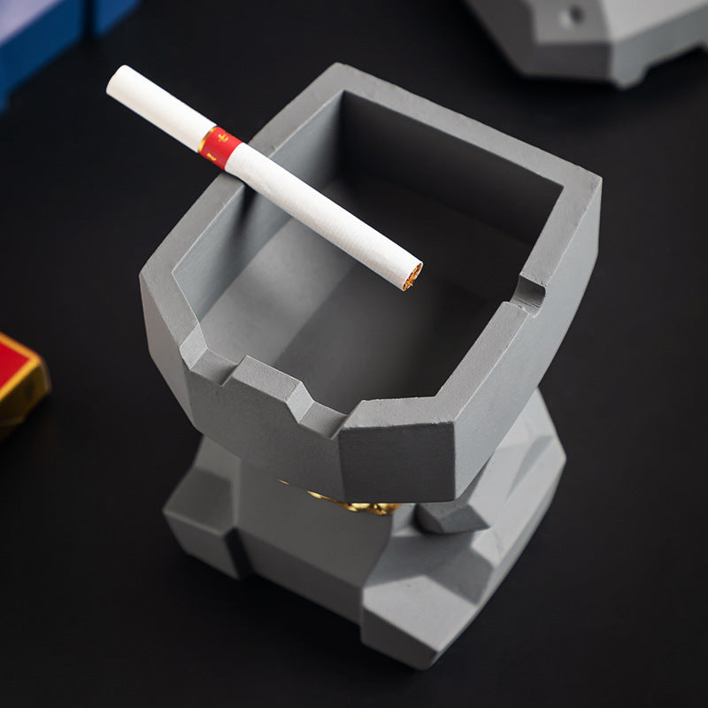 Hippo Ashtray with Lid - Stylish Geometric Decor for Home and Office(Pink) V888-ELOSUNG25593