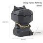 Hippo Ashtray with Lid - Stylish Geometric Decor for Home and Office(Black) V888-ELOSUNG25595