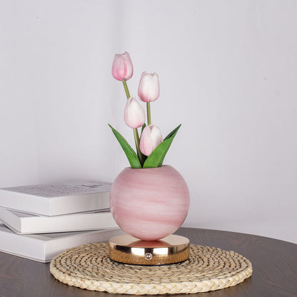 Pink Tulip Night Light - Floral Table Lamp for Bedroom Ambiance V888-ELOSUNG25598