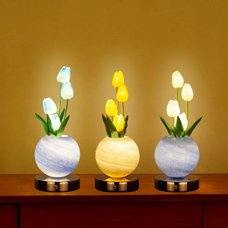Blue Tulip Night Light - Floral Table Lamp for Bedroom Ambiance V888-ELOSUNG25599