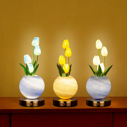 Blue Tulip Night Light - Floral Table Lamp for Bedroom Ambiance V888-ELOSUNG25599